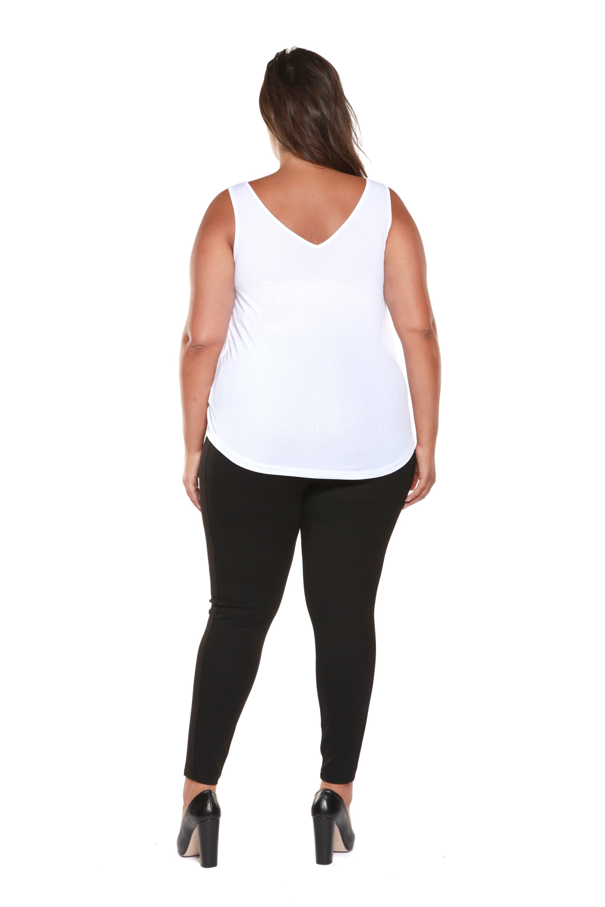 plus size white v neck