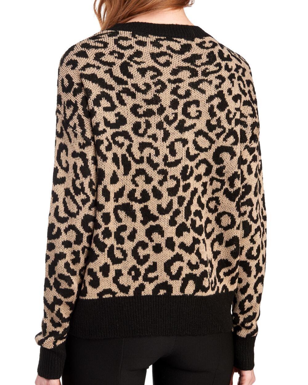 leopard crew neck sweater