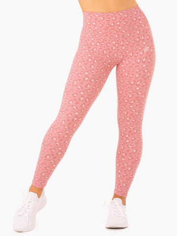 Evolution High Waisted Scrunch Leggings - Ivory Leopard