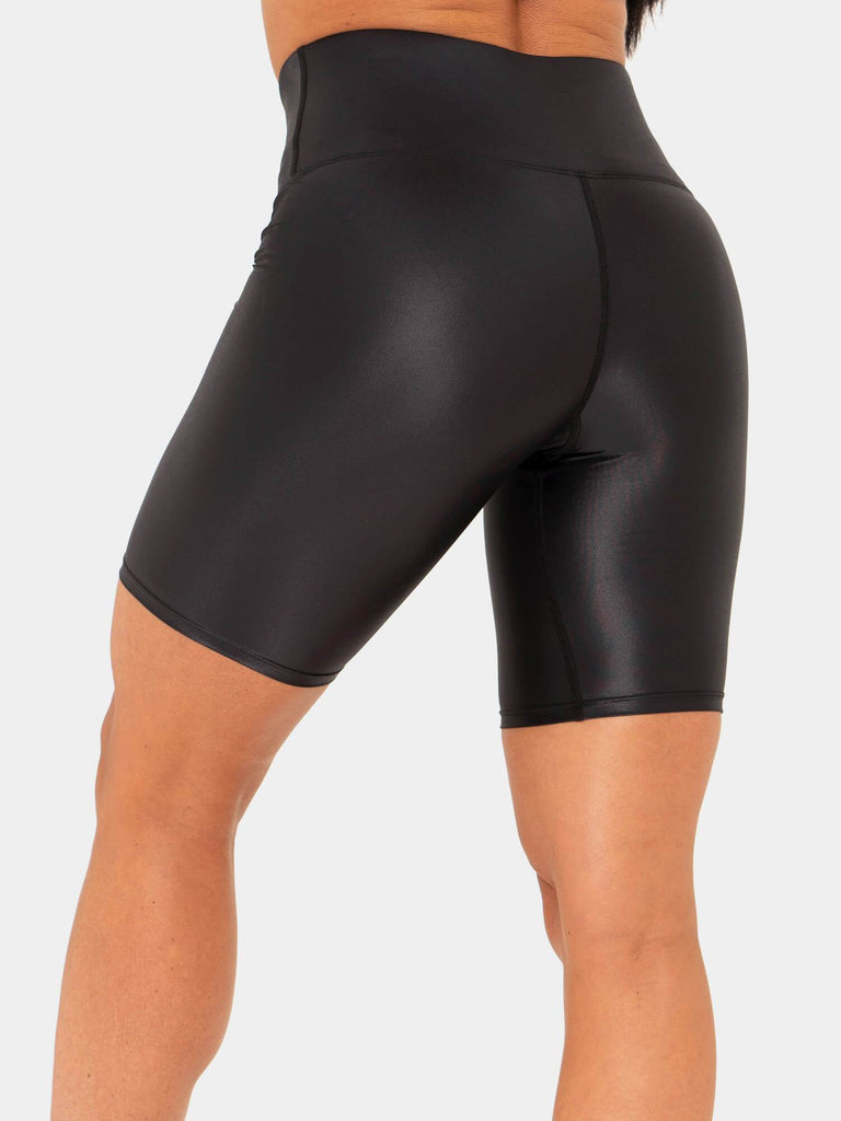 Wet Look Bike Shorts - Black - Ryderwear