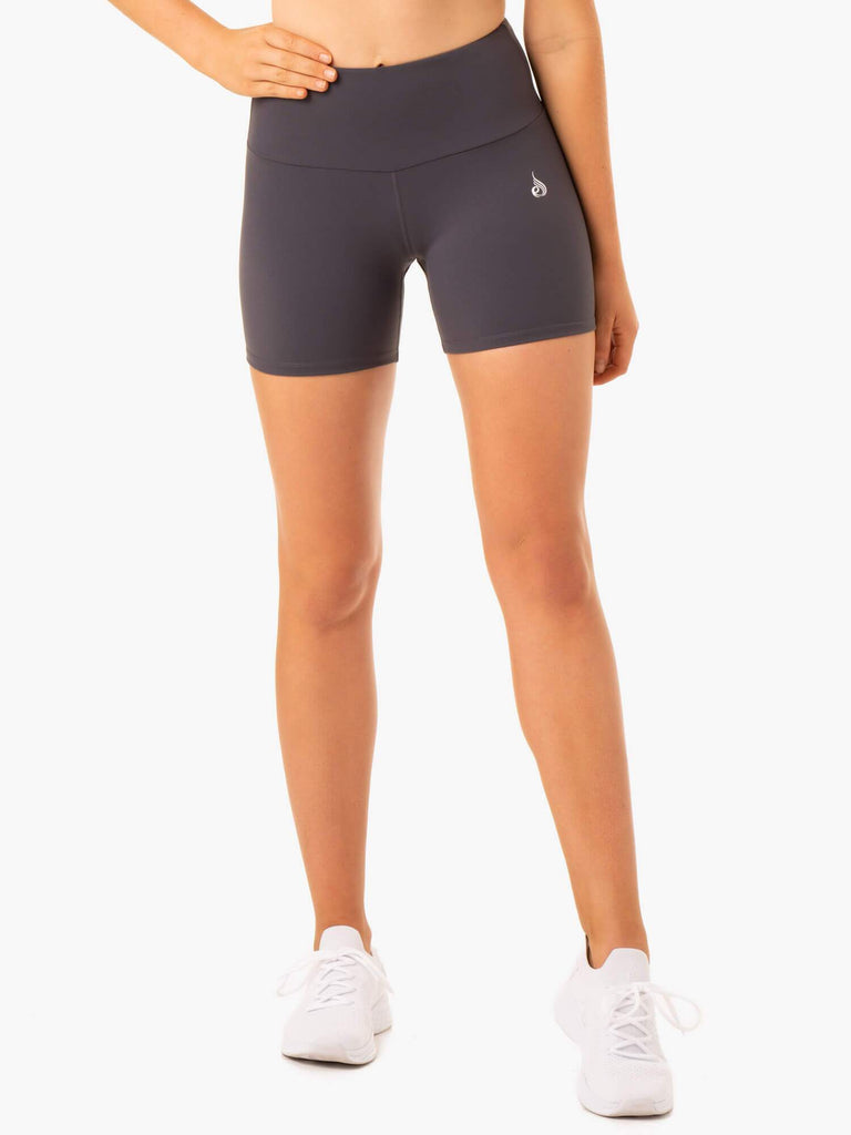 Staples Scrunch Bum Mid Length Shorts - Charcoal - Ryderwear