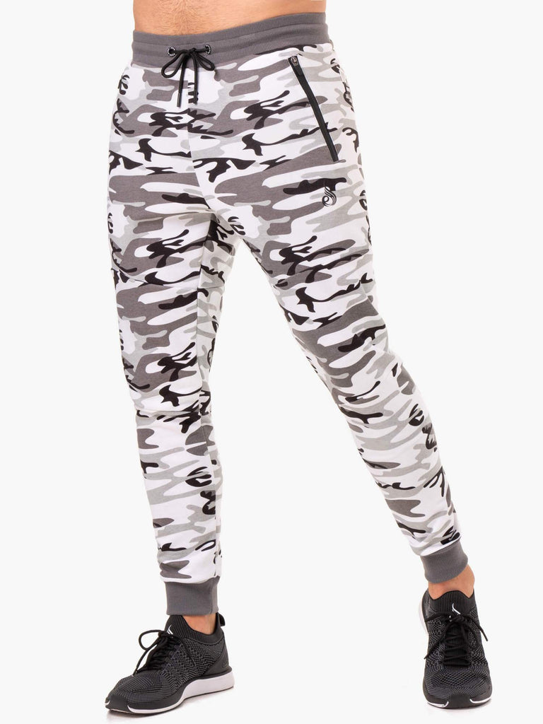 Camo Tech Fleece Track Pants - Snow Camo - Ryderwear