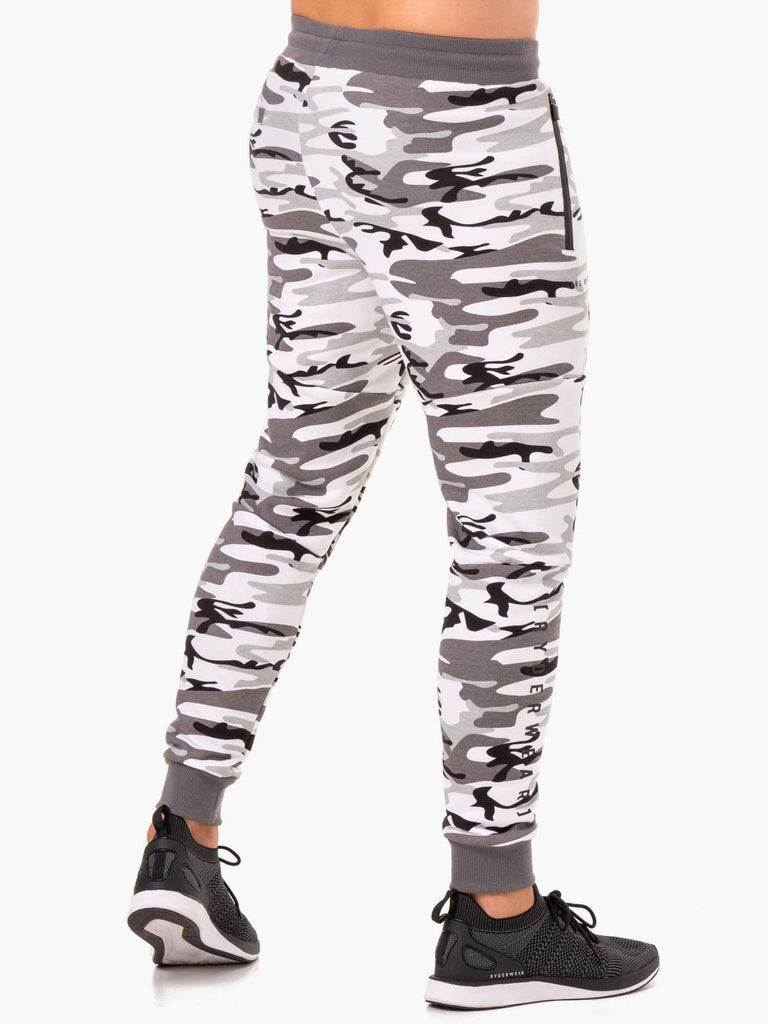 Camo Tech Fleece Track Pants - Snow Camo - Ryderwear