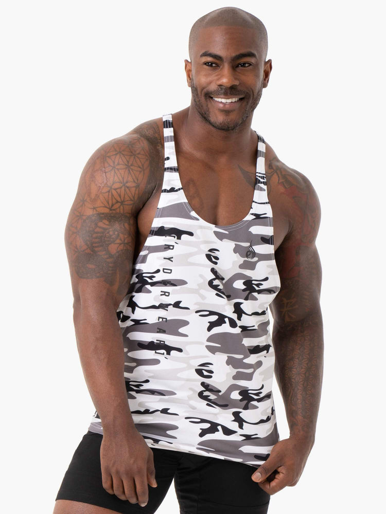 Camo Tech Mesh Stringer T-Back - Snow Camo - Ryderwear