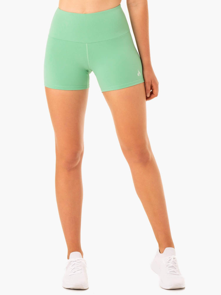 Staples Scrunch Bum Booty Shorts Neomint Ryderwear