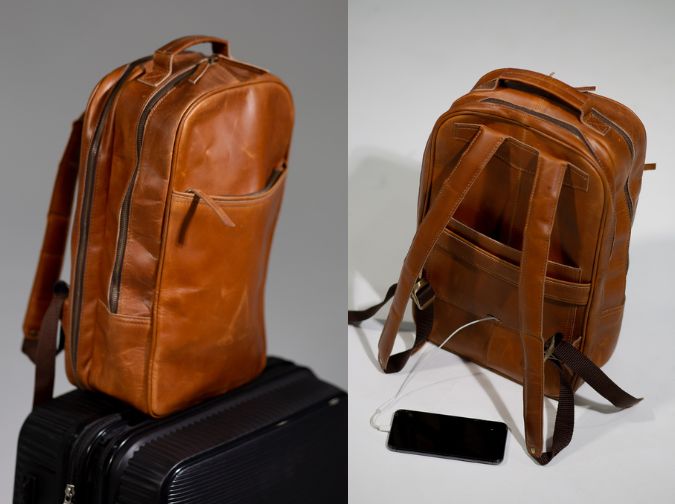 Hunter Leather Tan Backpack