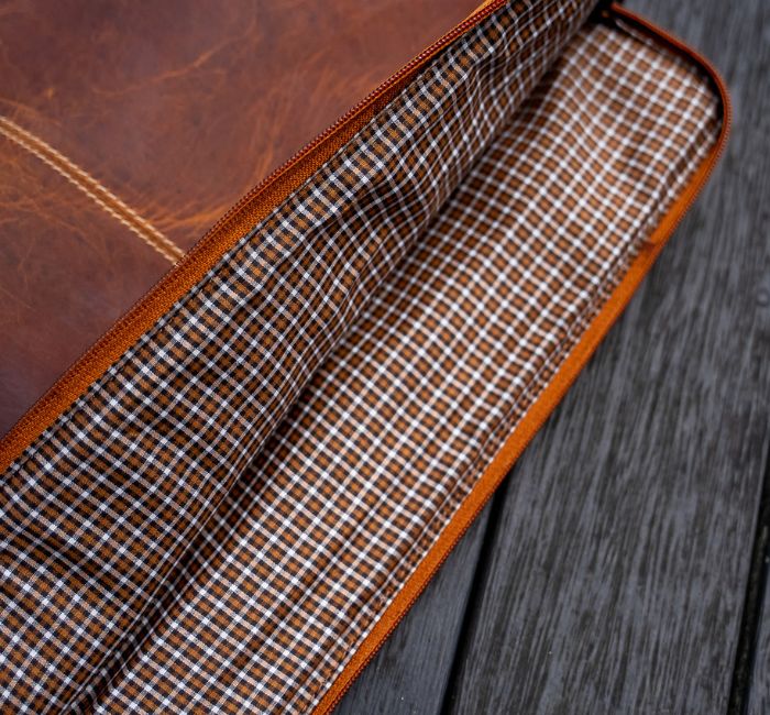 Hunter Tan Leather Laptop Sleeve