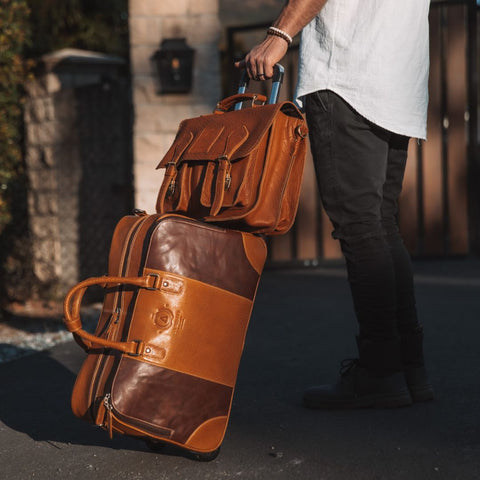 All Leather Roller Bag