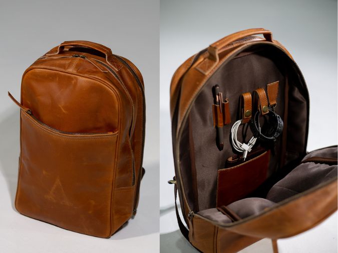 Hunter Leather Tan Backpack