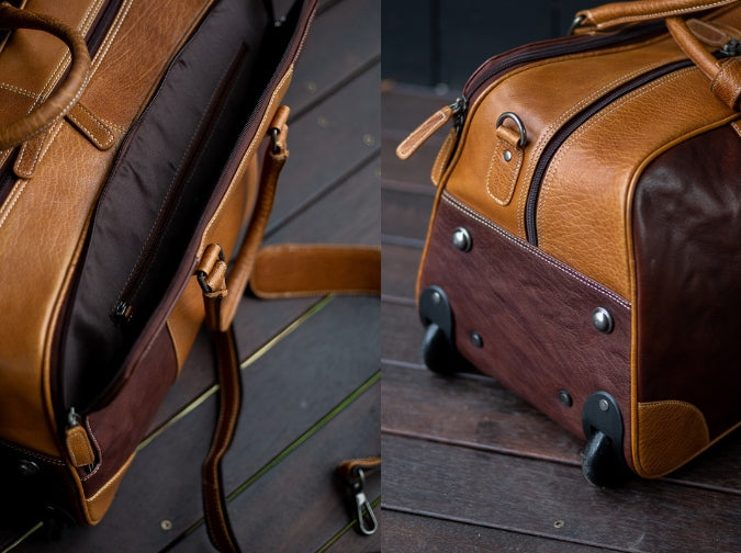 Oxford Leather Roller Overnight Bag