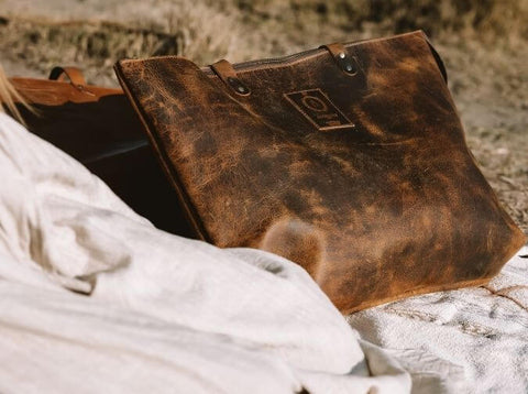 Vintage Leather Tote Bag