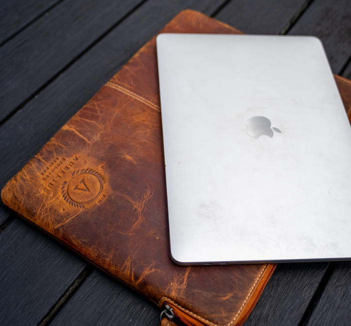 Hunter Tan Leather Laptop Sleeve