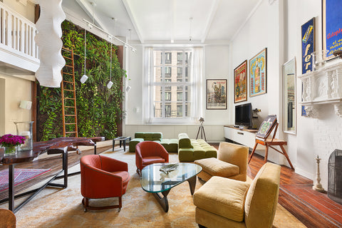 Vintage LOFT with Green plant wall