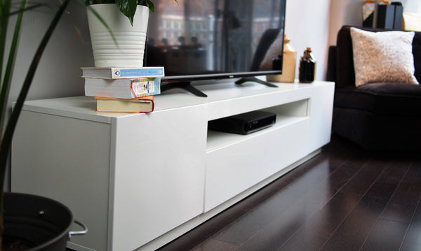 TV Cabinet - SAMSO TV Cabinet - All White, high gloss, 