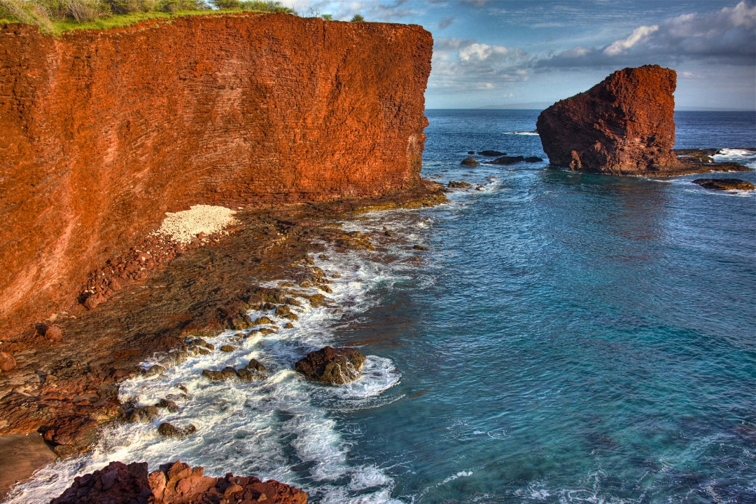 lava flows Sweetheart Rock Lanai Hawaii