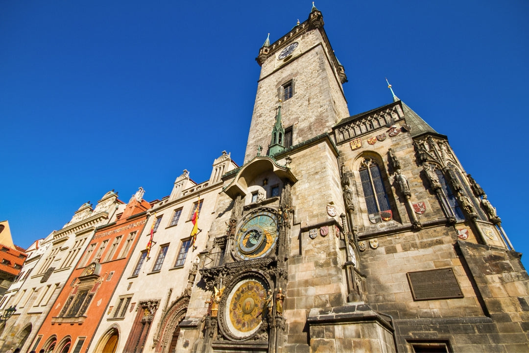 astrological clock prague church facade