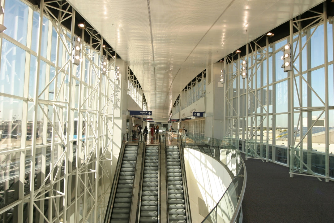 dallas airport inside escalators large windows