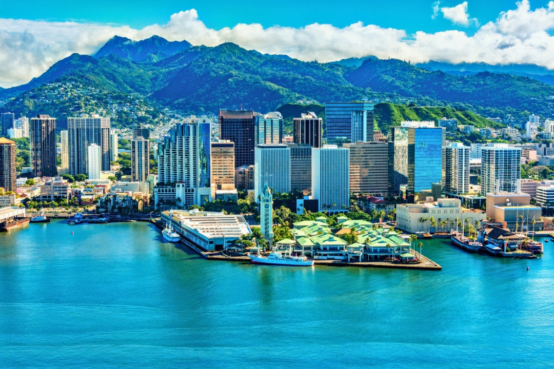 honolulu panorama skyscrapers mountains