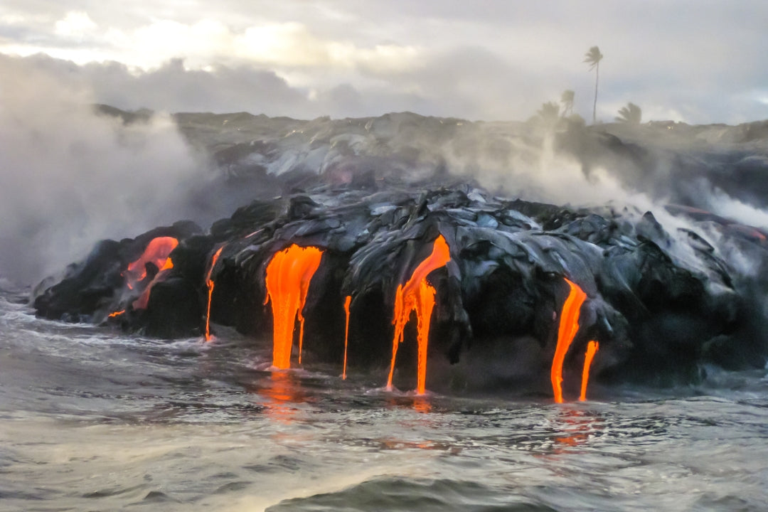 lava flow into ocean Big Island