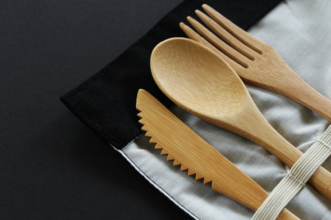 travel accessories bamboo utensil set