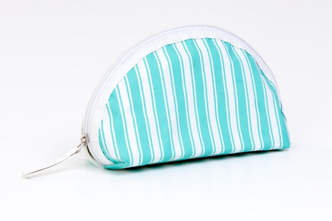travel pouch white and blue stripes
