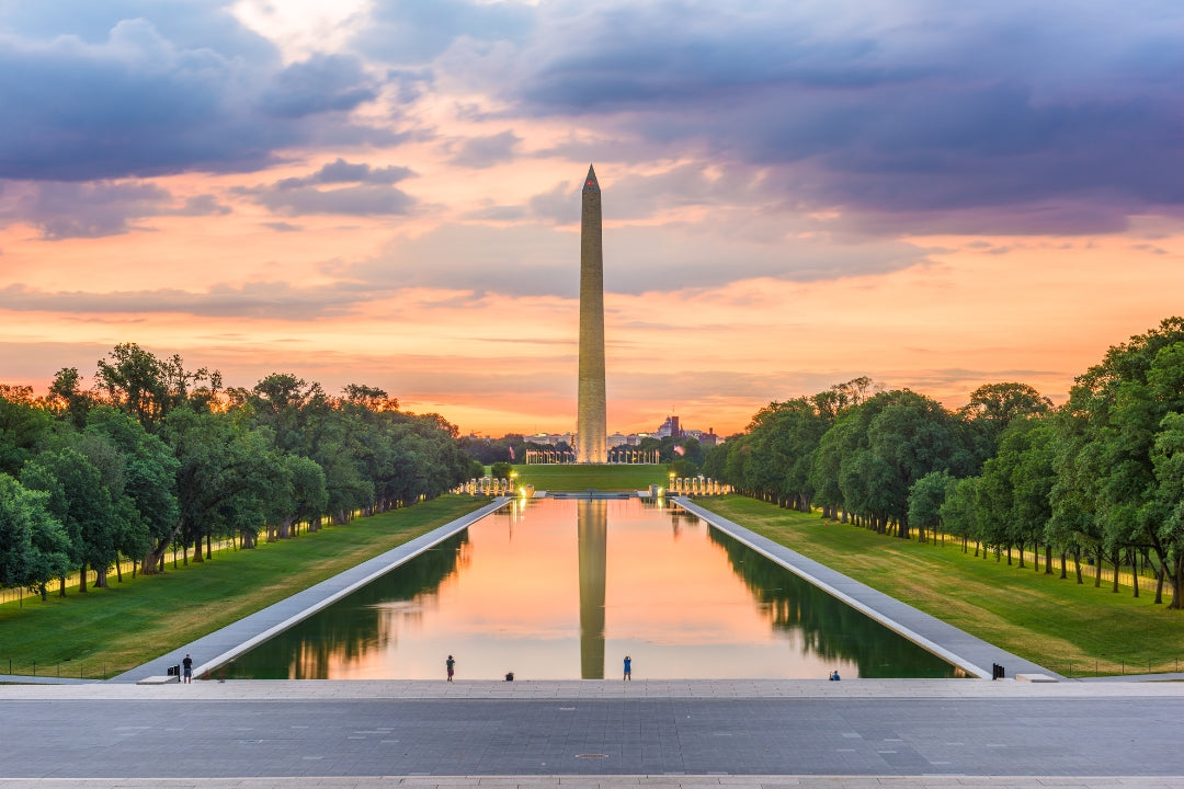 washington dc monument sunset