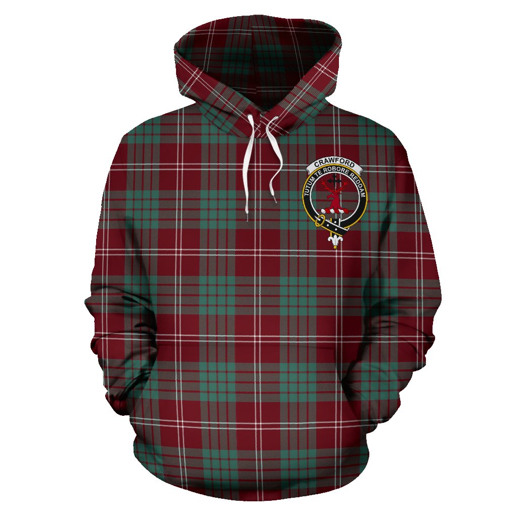 Crawford Tartan Clan Badge Hoodie | Tartan Hoodie – Scottish Clans