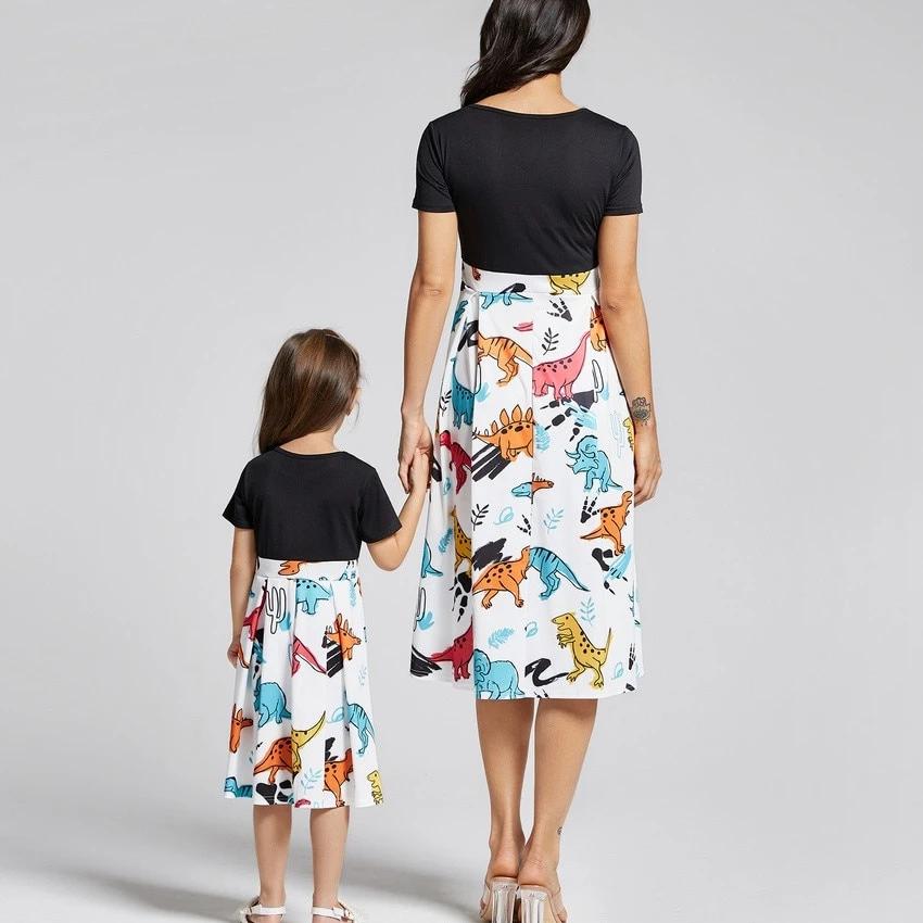 mommy and me dinosaur dress