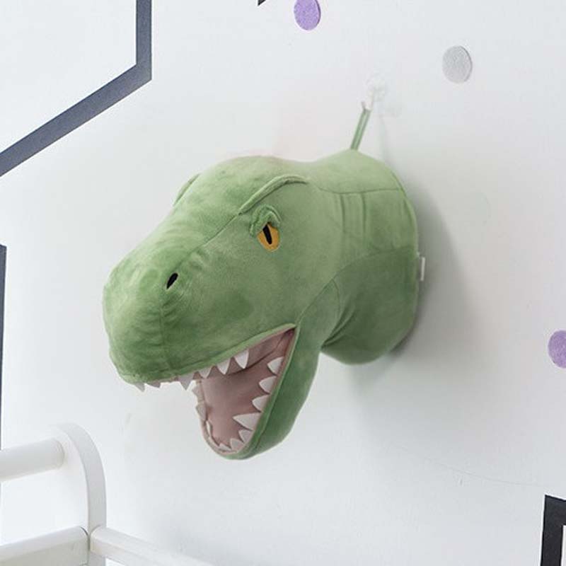 plush dinosaur head wall mount