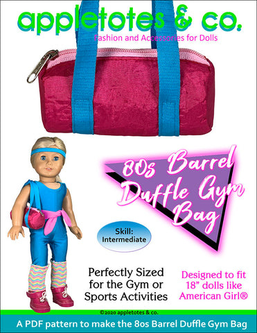 80s duffle gym bag sewing pattern 18" dolls