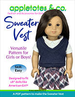 free sweater vest 18" doll sewing pattern