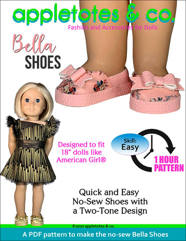 bella shoes 18 inch doll pattern