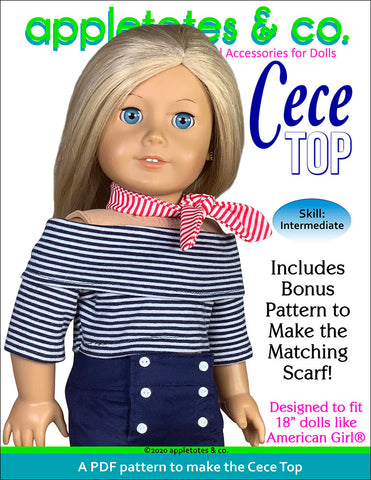 cece top 18 inch doll sewing pattern