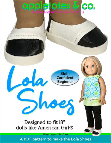 lola shoes 18 inch doll sewing pattern