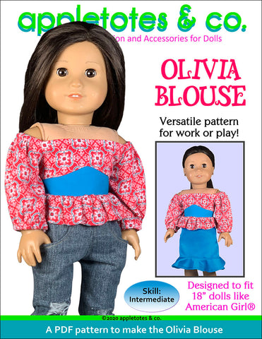 olivia blouse 18" doll pattern