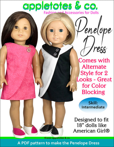 penelope dress 18 inch doll pattern