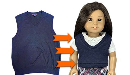 How to Upcycle Old Sweater into Cute Doll Vest