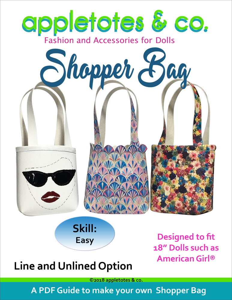 Free Shopper Bag Sewing Pattern for 18&quot; Dolls – Appletotes & Co.