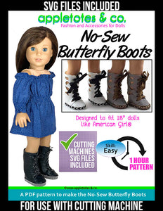 Download Try The No Sew Butterfly Boots 18 Doll Pattern W Svg Files 3 Off L Appletotes Co