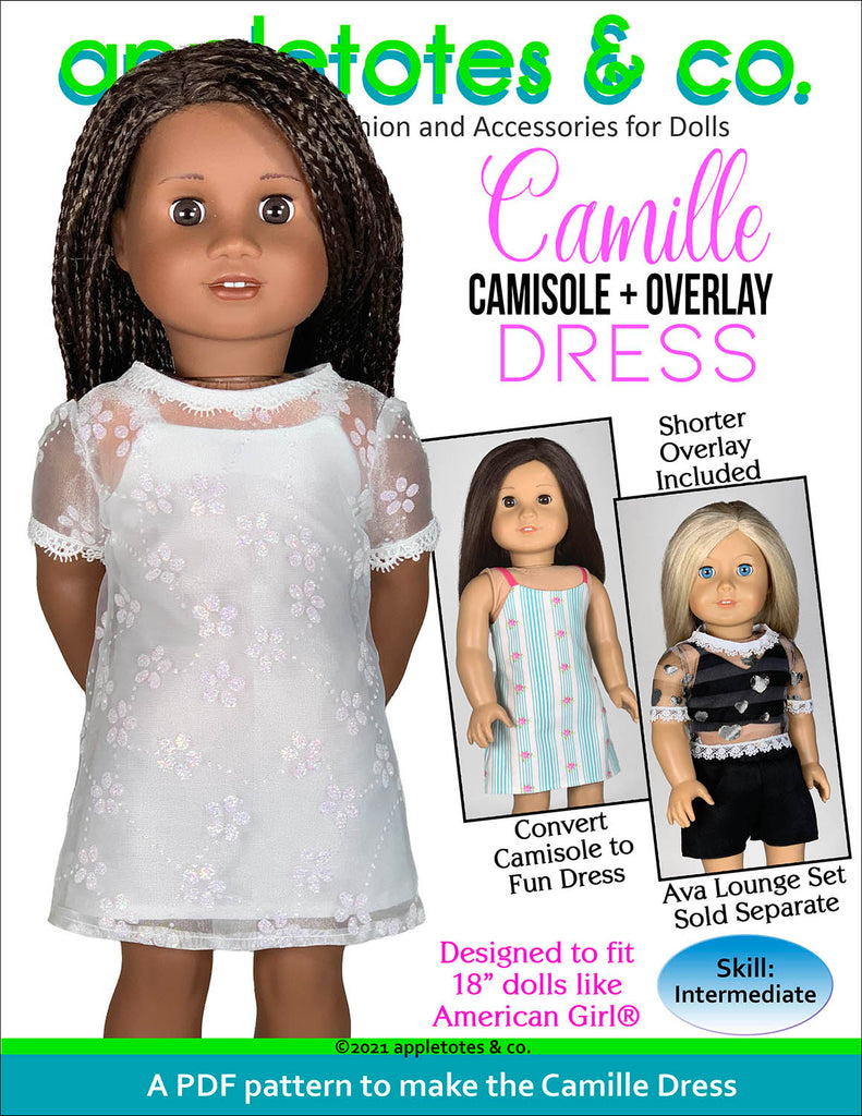 Camille Dress 18 Inch Doll Sewing Pattern – Appletotes & Co.