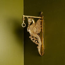 Peacock Antique Brass Wall Bracket