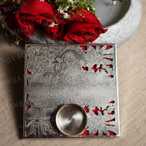 Laxmi Ganesh Silver Tea Light Holder