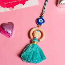 Evil Eye Blue Tassel Lumba Bhabhi Rakhi