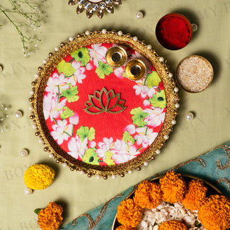 Charismatic Lotus Pooja Thali