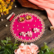 Pink Pooja Thali 8''