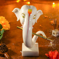 Divine Ganesha Head with Flute