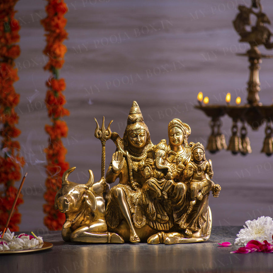Buy Devotional Brass Shiv Parivar Statue Online in India ...