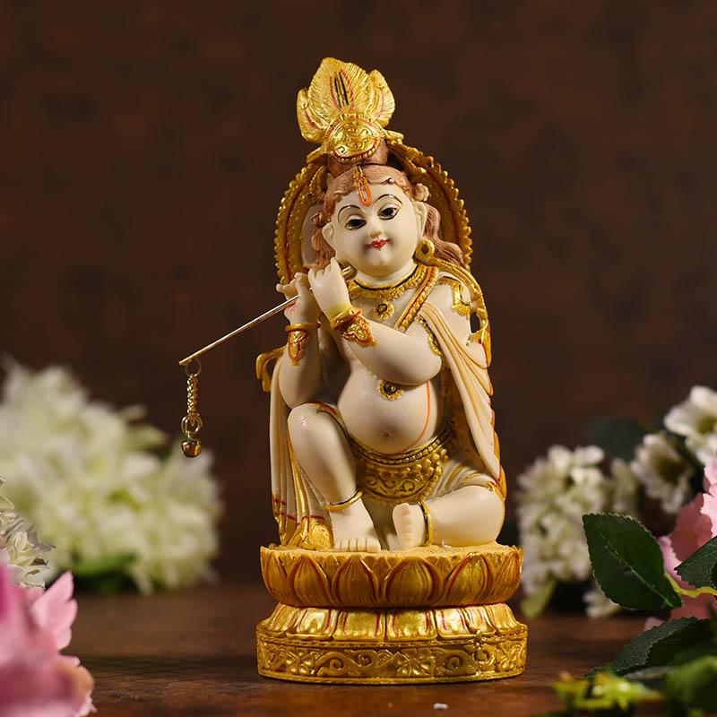Buy Auspicious Little Krishna Playing Flute Online in India 