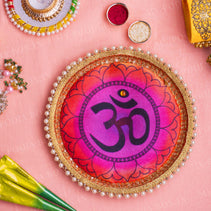 OM Colorful Pooja Thali 9"