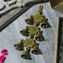 Antique Brass 7 bell With  Swastik Figuring